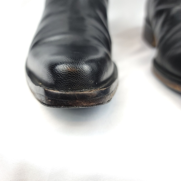 Cole Haan Lenox Leather Steel Toe Square Pull-On Tall Riding Boots US9-9.5 Black - Picture 9 of 12